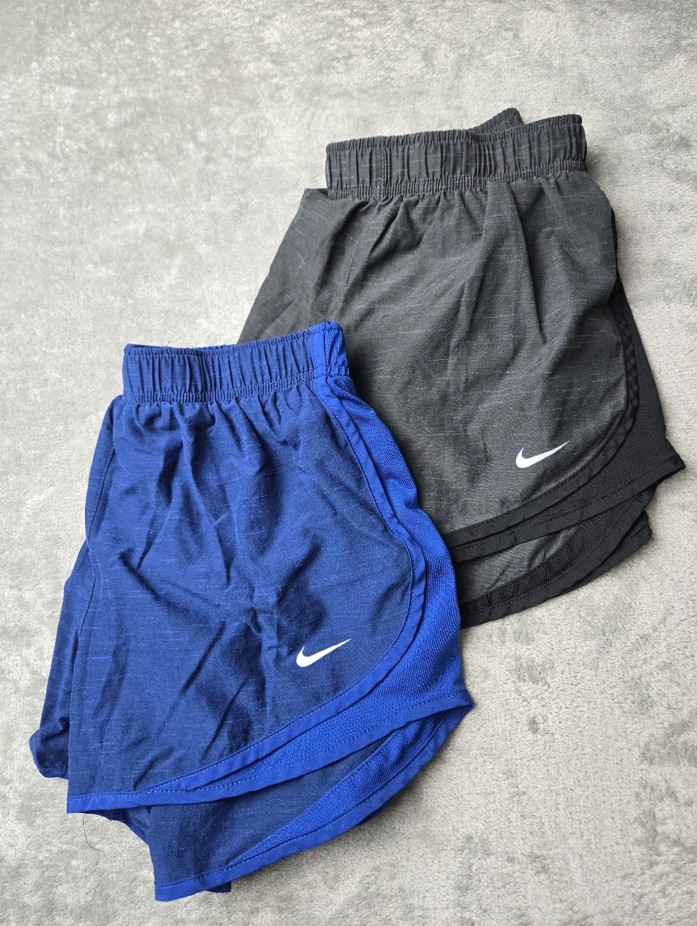 Nike Women's Athletic Shorts Set - Royal Blue & Black.  Size M. SET OF 2